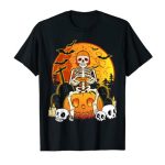 Skeleton Gamer Halloween 2022 Males Boys Upsetting Gaming T-Shirt