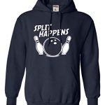 Medium Navy Blue Mens Split Occurs Laughable Bowling Sweatshirt Hoodie