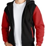 Mens Zip up Sweatshirt Slim Match Sweater for Males Trend Hoddies Gentle Hoodie Polo Jacket Unlit and Crimson Gargantuan