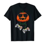 Halloween Jack O Lantern Gamer Boys Younger of us Men Silly Halloween T-Shirt