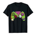 Halloween Gamer Zombie Controller Video Gamer Kids Mens Boys T-Shirt