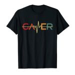 Gamer Heartbeat Shirt Silly Video Games Lover Present Boys Men T-Shirt