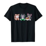 Anime Kawaii Cats Ramen Cat Boba Bubble Tea Cat Video Gamer T-Shirt