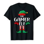 Christmas Gamer Elf Matching Household Community The Gamer Elf T-Shirt