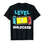 Level 7 unlocked Gamer Seventh Birthday Gift Video Game lovers T-Shirt