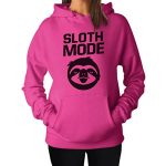 Tstars Sloth Mode Hoodie Items for Females Teen Ladies Novelty Humorous Sweatshirt Hoodies Gargantuan Red