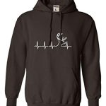 X-Substantial Chocolate Mens Deer Heart Beat Deer Hunter Sweatshirt Hoodie