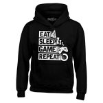 Shop4Ever Eat Sleep Sport Repeat Video Gamer Gaming Hoodie Sweatshirts Medium Unlit 0
