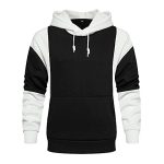 MANTORS Males’s Prolonged Sleeve Hoodie Sports activities Casual Pullover Color Block Sweatshirts Hooded Tops With Pocket White Dim XL