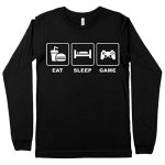 Admire Sleep Sport Long Sleeve Tee Shirt – Gamer Long Sleeve T-Shirt – Comical Gaming T-Shirt (as1, Alpha, m, Traditional, Traditional, Dark, Medium)