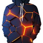 RAISEVERN Males Females Fleece Hoodies Laughable Pullover Frosty Shaded Diamond Honeycomb Geometry Long Sleeve Shirts Casual Gentle-weight Hoody Laughable Drawstring Hooded Sweatshirt with Pockets