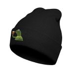 Linhiian Frog Embroidered Beanie Hats for Men Ladies-Winter Beanie Hats for Men Ladies-Warm Stretchable Quackity Beanie Hats for Day after day Dim