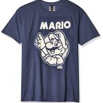 Nintendo Males’s Mario T-Shirt, 5X-Immense, Navy Heather