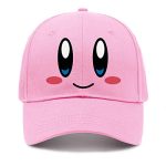 Unisex Trucker Hat Comic strip Realizing Kirbi Face Video Video games Comic strip Hat Pink Baseball Cap Dad Hat for Ladies Males