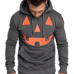 COOFANDY Men’s Halloween Pumpkin Hoodies Costume Funny Smile Hooded Sweatshirt