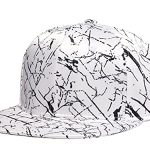 Quanhaigou White Flashing Lightning Males’s Snapback Cap Frosty Hip Hop Adjustable Baseball Cap Unisex Flat Visor Hats