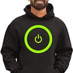 Medium Shaded Mens Gaming Energy Button Gamer Pleasure Sweatshirt Hoodie