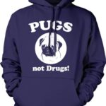 Pugs No longer Medication Sweater Pug Face Comical Shirts Canines Humor Novelty Hoodie (Navy) – S
