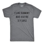 Mens I Worship Gaming and Perchance 3 Folks T Shirt Silly Video Gamer Present Chilly Gaming (Unlit Heather Grey) – L