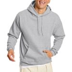 Hanes Men’s Pullover EcoSmart Hooded Sweatshirt, ash, X Tidy