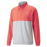 PUMA GOLF Males’s Accepted Gamer Colorblock 1/4 Zip, Hot Coral-excessive Rise, Enormous