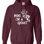 Shuffle All Out XXX-Astronomical Maroon Adult Moo….I’m A Goat Amusing Animal Sweatshirt Hoodie