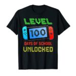 Stage 100 Day Of Faculty Unlocked Gaming Smarter Gamer Young other folks T-Shirt