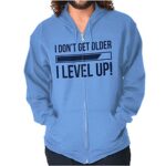 I Dont Get Older I Stage Up Gamer Zip Up Hoodie Mens Womens Carolina Blue