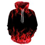 Orange Sweatshirt, Hoodies Pullover 3X Hoodies For Males Entrance Zip Hoodie Vogue Autumn And Winter Lengthy Sleeved Hooded Flame Burning Sweater Tunic Hoodie (3-Red, X-Clear)