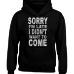 shop4ever Sorry I am Late I Didn’t Are searching to Attain Hoodies Sayings Sweatshirts XXXXX-LargeBlack 0