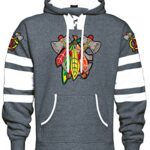Be troubled The Feathers Sport Day Blackhawk Hockey Hoodie Gray White (3XL)