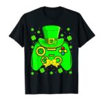 St Patricks Day Video Sport Gaming Gamer Affords Childhood Boys Males T-Shirt