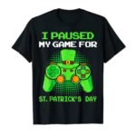 Gamer St Patricks Day Irish Controller Video Recreation Males Boys T-Shirt