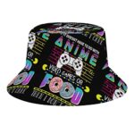 Komokuten Anime Recreation Video Meals Bucket Hat for Ladies Humorous Commence air Fisherman Cap for Males Cute Sea streak Sun Hat for Ladies