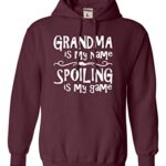 Swagger All Out X-Colossal Maroon Mens Grandma Is My Name Spoiling Is My Recreation Sweatshirt Hoodie