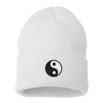 DSY Life-style Yin-Yang Beanie Hat – Wife Cuffed Beanie (White)