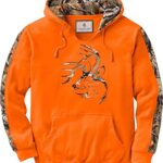 Legendary Whitetails Males’s Camo Outfitter Hoodie, Inferno, Mountainous