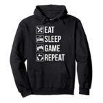 Humorous Expend Sleep Recreation Repeat Gaming Pullover Hoodie