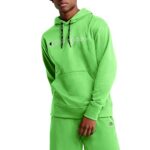 Champion Sport Day Moisture-Wicking Hooded Sweatshirt, Athletic Stretch Hoodie for Men, Script Chest Ticket, All About Olive, Tall