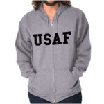 Brisco Producers USAF United States Military Zip Up Hoodie Mens Womens