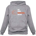 Tstars Basketball Hoodie Spend Sleep Repeat Sweatshirt Provides for Participant Fan Mens Hoodie Medium Grey