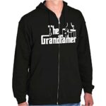 Brisco Brands Grandfather Italian Mafia Puppet Zip Hoodie Sweatshirt Males Dark