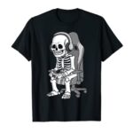 Gaming Halloween Skeleton Upsetting Gamer Boys Children T-Shirt