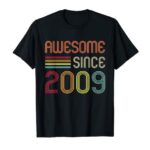 Fine Since 2009 14th Birthday Retro T-Shirt