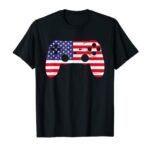 4th Of July Patriotic Video Recreation Gamer Kid Boys Males USA Flag T-Shirt