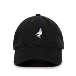 Pigeon Baseball Cap Embroidered Cotton Adjustable Dad Hat Dark