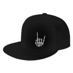 Skeleton Hand Presentations Horned Hand Embroidery Cranium Finger Rock Baseball Cap Adjustable Snapback Roll Unisex Cool Hat