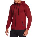 COOFANDY Crimson Zip Up Hoodie Males Lightweight Hoodie Elephantine Zip Workout Practicing Sweaters Type Athletic Hooded Zipper Pocket