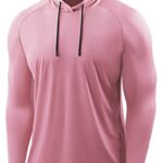 CADMUS Men’s Workout Lengthy Sleeve Fishing Shirts UPF 50+ Solar Security Dry Match Hoodies,1 Pack,096,Pink,XXX-Expansive