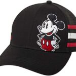 Disney Men’s Mickey Mouse Hat – Snap-Back Baseball Cap, Dad Hat, Size One Size, Mickey Stripes